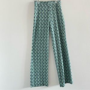 Zara Stretchy Green/Blue Flare Pants. Size M. Perfect Condition